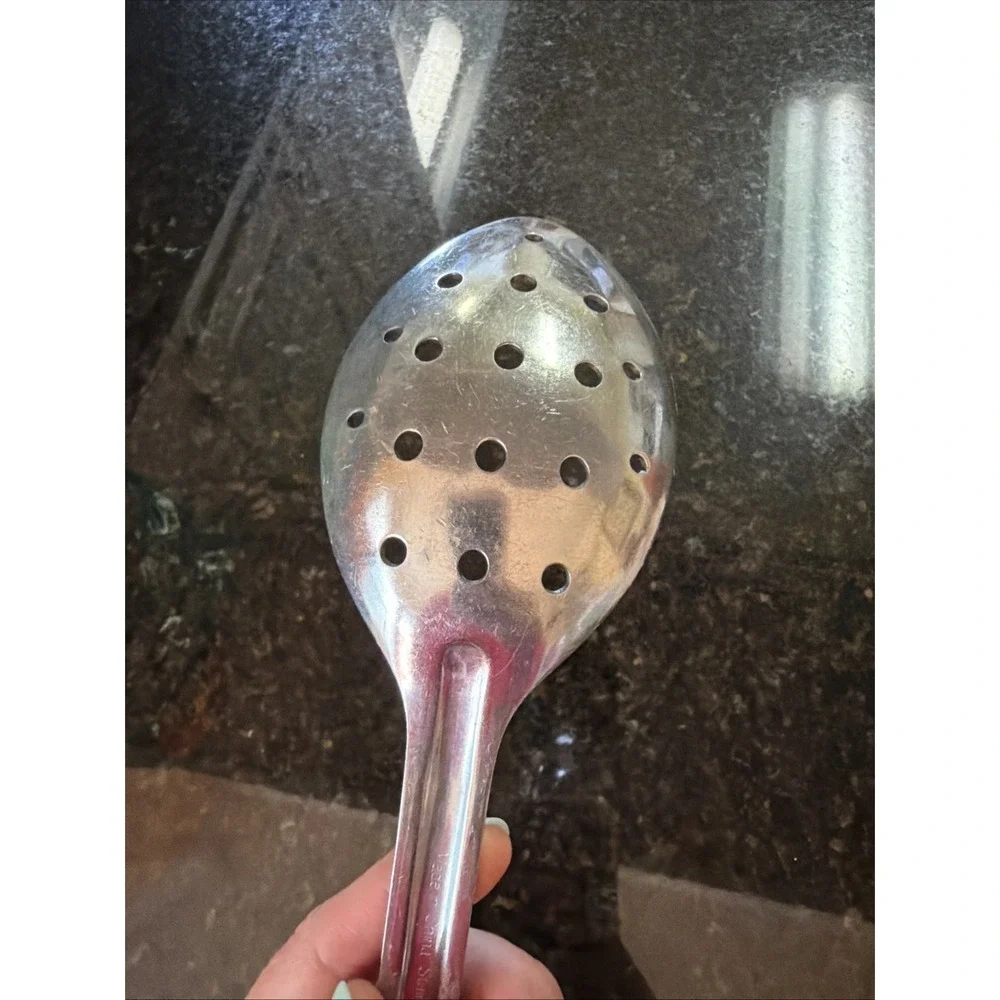 VTG Bakers And Chefs Stainless Steel Slotted Spoon Utensil Serving Spoon 13 Inch